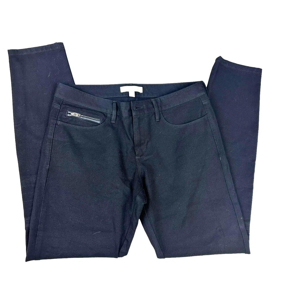 Banana Republic Women's Sloan Moto Zip Black Ankle Pants‎ - Size 4